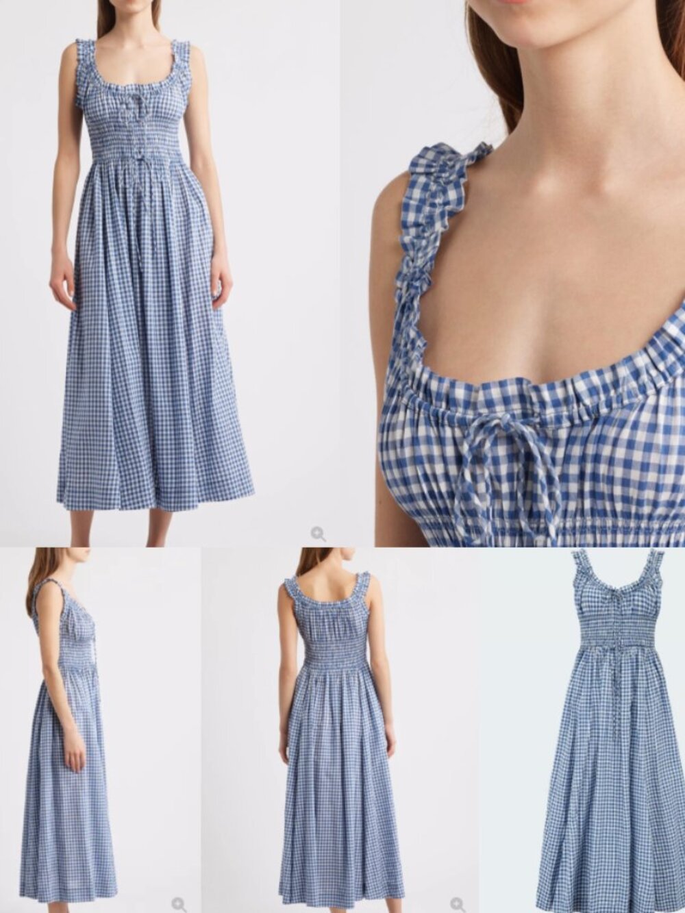 Doen Emmaretta dress in blue gingham Medium NWT - Picture 2 of 4